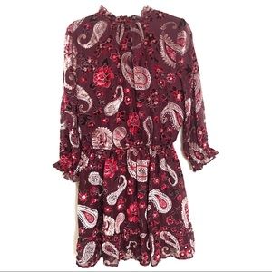 Chelsea & Violet Dresses - Chelsea and Violet Burgundy Paisley Dress L Chelsea & Violet Dresses - Chelsea and Violet Burgundy Paisley Dress L